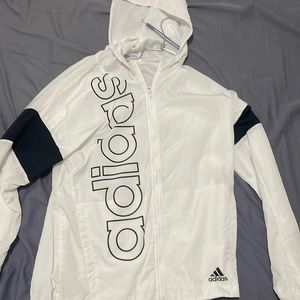 Adidas black white windbreaker kids large